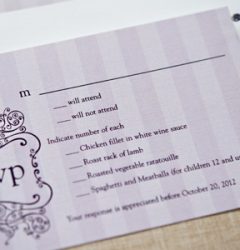 Photo of paper wedding rsvp