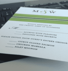 Traditional wedding RSVP card