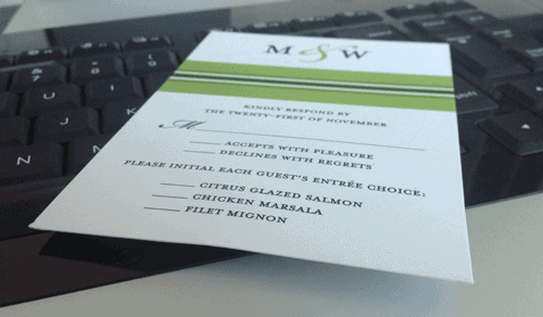 Traditional wedding RSVP card