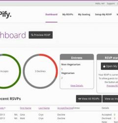 Event management software dashboard
