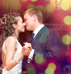 Couple at their wedding