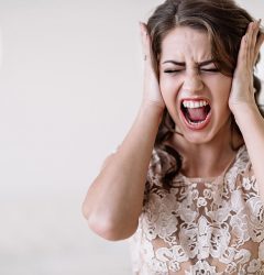 Upset wedding bride