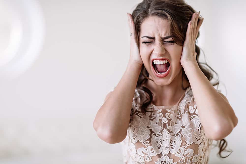 Upset wedding bride