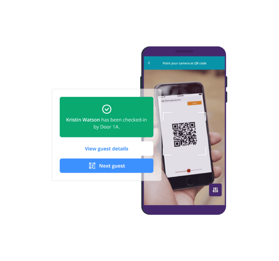 Event check-in app with QR codes