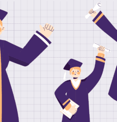 Students celebrating after planning their graduation with event websites and online rsvp