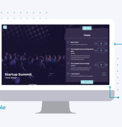 Macbook illustration of event ticketing website on RSVPify