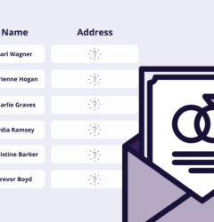 Wedding invite list with missing addresses