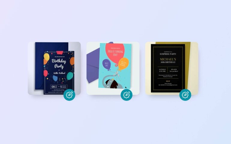 3 examples of unique birthday invitation templates