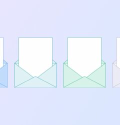 4 envelopes representing paperless post alternatives