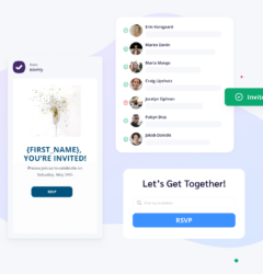 Illustration of an email invitation and online RSVP form