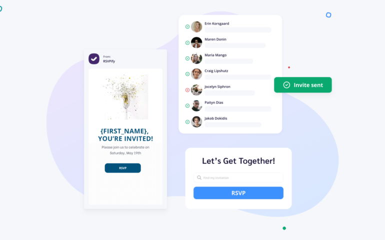 Illustration of an email invitation and online RSVP form